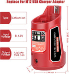 JYJZPB 12V USB Power Source Replacement Compatible for Milwaukee M12 12V Battery USB Charger Adapter for Milwaukee 12 Volts Heated Jacket 48-59-1201 48-11-2420 48-11-2411 M12 Power Source Adapter