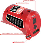 JYJZPB 12V USB Power Source Replacement Compatible for Milwaukee M12 12V Battery USB Charger Adapter for Milwaukee 12 Volts Heated Jacket 48-59-1201 48-11-2420 48-11-2411 M12 Power Source Adapter
