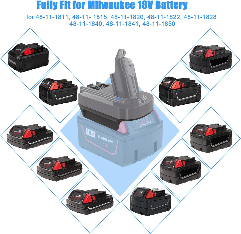 JYJZPB V6 Battery Adapter for Convert 20V Dewalt Battery or 18V Milwaukee Battery to V6 Battery Converter for DC62 SV03 SV04 SV09 DC59 Vacuums