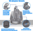 JYJZPB V6 Battery Adapter for Convert 20V Dewalt Battery or 18V Milwaukee Battery to V6 Battery Converter for DC62 SV03 SV04 SV09 DC59 Vacuums