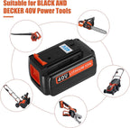 JYJZPB Replacement Lithium Battery for Black and Decker 40V Max 3000mAh Battery LBX2040 LBXR36 LBXR2036 LST540 LBX1540 LCS1240 LST136W for Black+Decker
