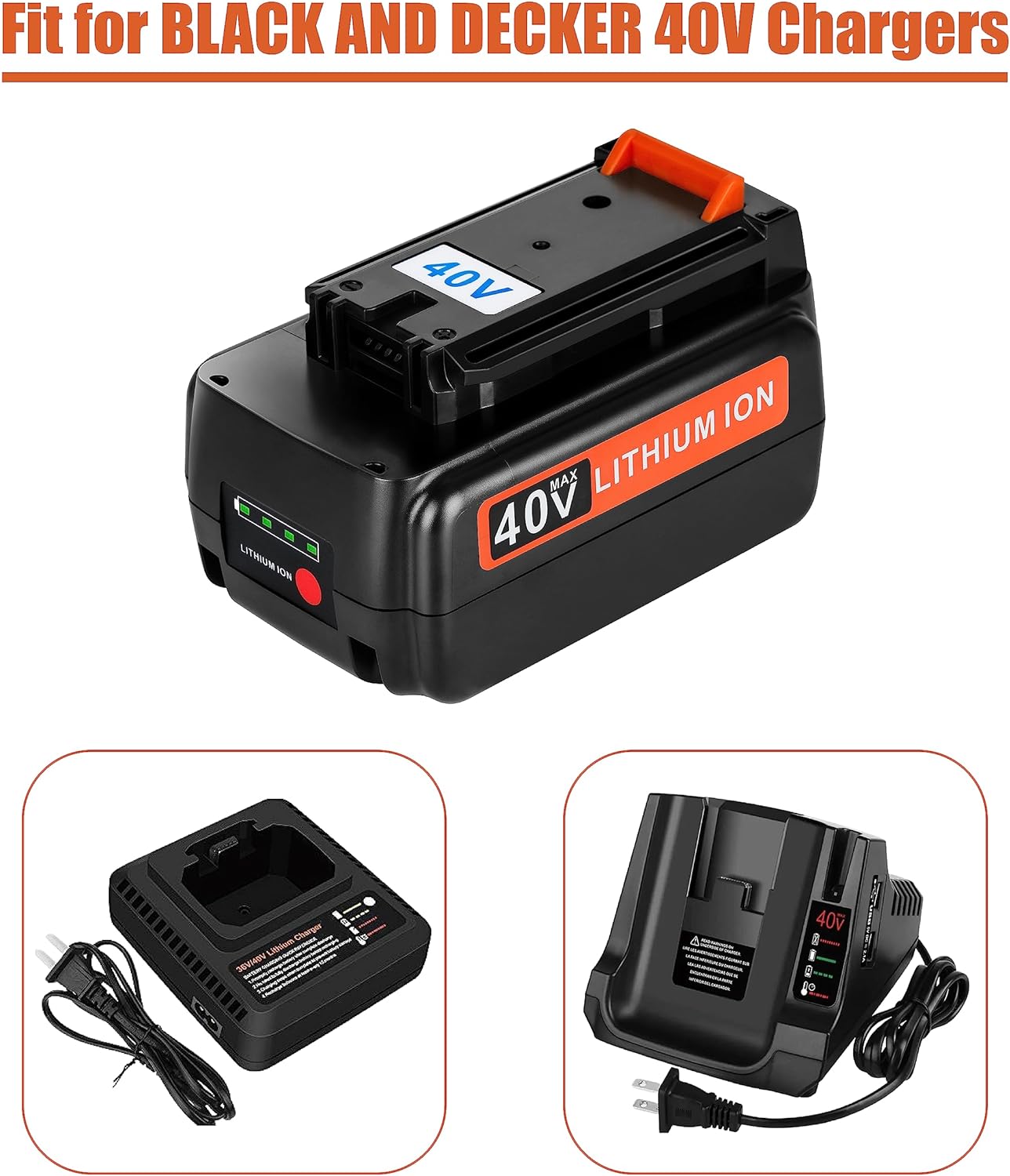 JYJZPB Replacement Lithium Battery for Black and Decker 40V Max 3000mAh Battery LBX2040 LBXR36 LBXR2036 LST540 LBX1540 LCS1240 LST136W for Black+Decker