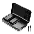 2 Packs JYJZPB LP-E6N Canon EOS Batteries and LP-E6 Battery Charger Case fit for Canon EOS R, EOS R5, EOS 90D, EOS 60D, 70D, 80D, 5D II, 5D III, 5D Mark IV, 6D, 6D II, 7D, 7D II, XC10, XC15