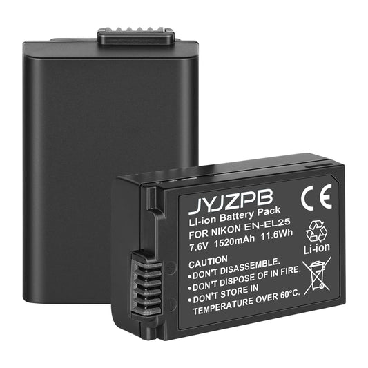 2 Packs JYJZPB 1520mAh EN-EL25 Digital Camera Batteries Replace for Nikon Z50, Z 50