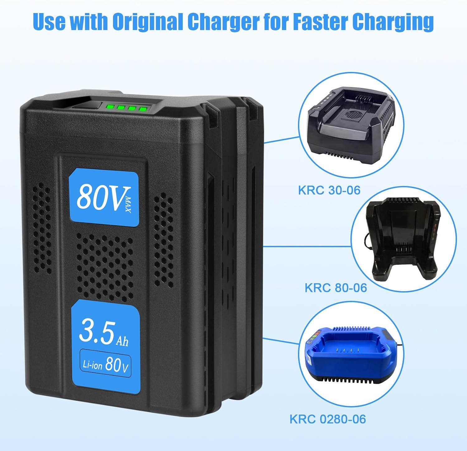 JYJZPB 80V Battery Compatible for Kobalt 80-Volt KB2580-06 KB680-06 KB280-06 2910303-RC Cordless Power Tool, replace for 80V MAX Lithium-Ion Battery with 3500mAh High Capacity