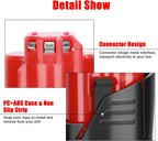 2 Packs JYJZPB 9.5Ah Replacement for Milwaukee M12 Battery Cordless Power Tools Compatible for Milwaukee 12V M12 Battery 48-11-2401 48-11-2411 48-11-2420 48-11-2412 48-11-2402