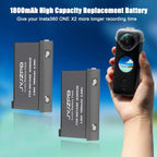 2 Packs JYJZPB 1800mAh Camera Battery Fit for Insta360 ONE X2 ONLY Dual USB Charger for Insta360 ONE X2 Battery ONLY
