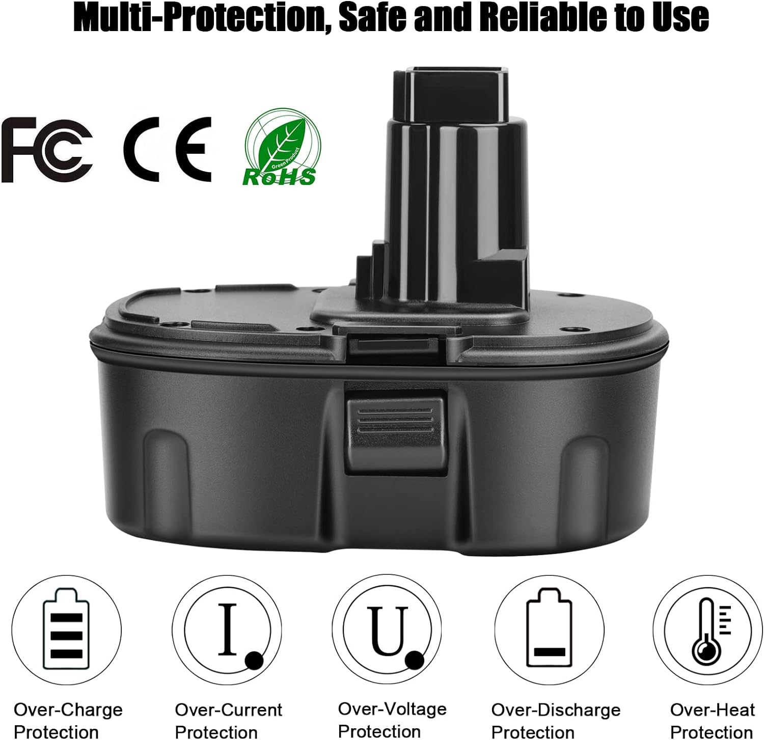 2 Packs JYJZPB 4.5Ah DC9096 DC9098 for DeWalt 18V XRP Battery Replacement DC9099 DW9098 DW9099 DW9095 DW9096 DE9039 for DeWalt XRP Cordless Power Tools