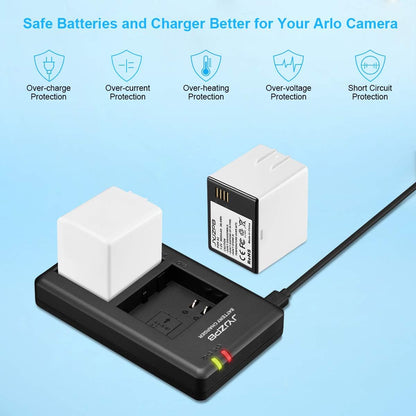 JYJZPB 7.2V 3660mAh Rechargeable Li-ion Camera Batteries for Arlo Go Dual Battery Charger Fit for Arlo Go Battery