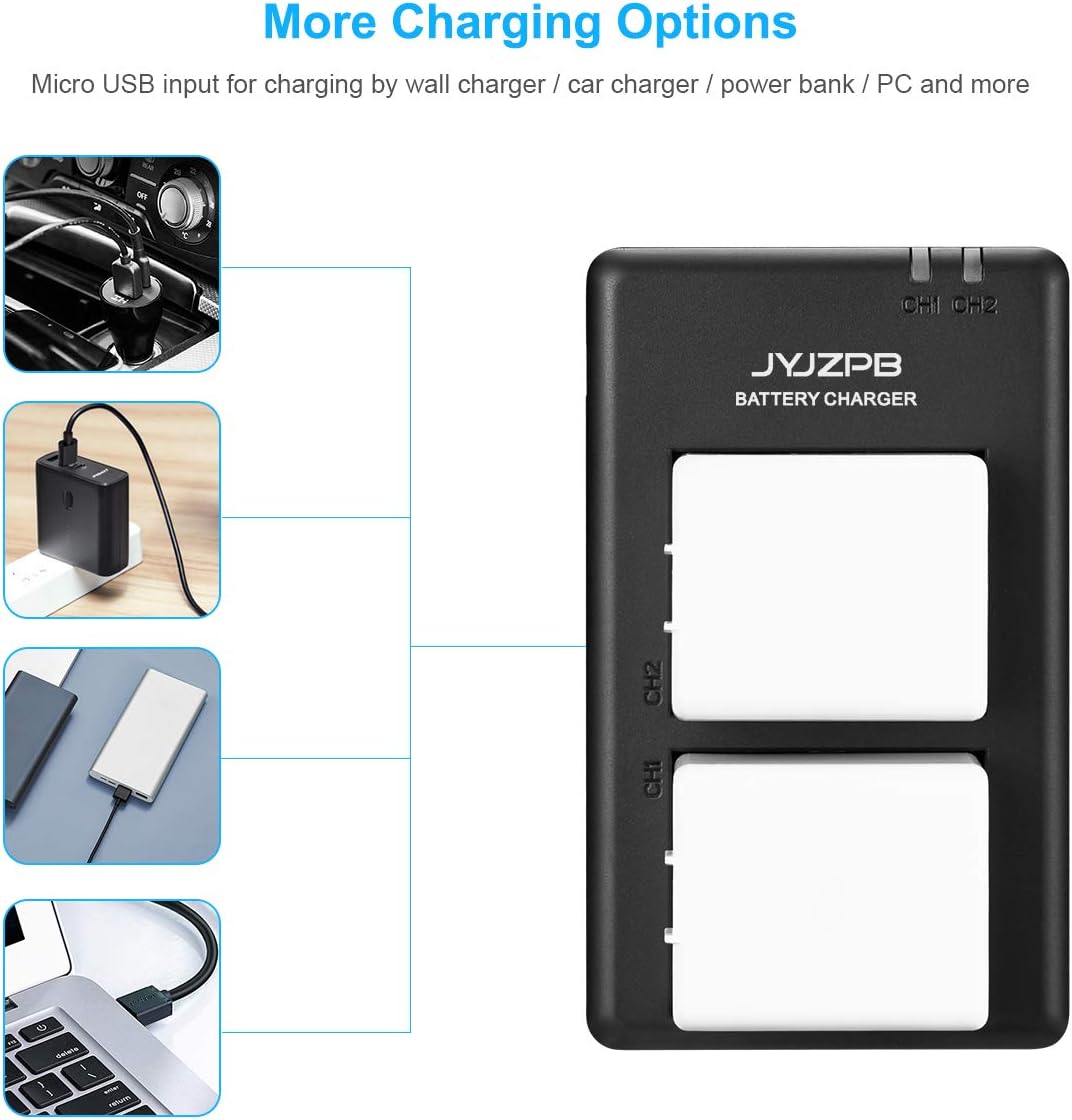 JYJZPB 7.2V 3660mAh Rechargeable Li-ion Camera Batteries for Arlo Go Dual Battery Charger Fit for Arlo Go Battery