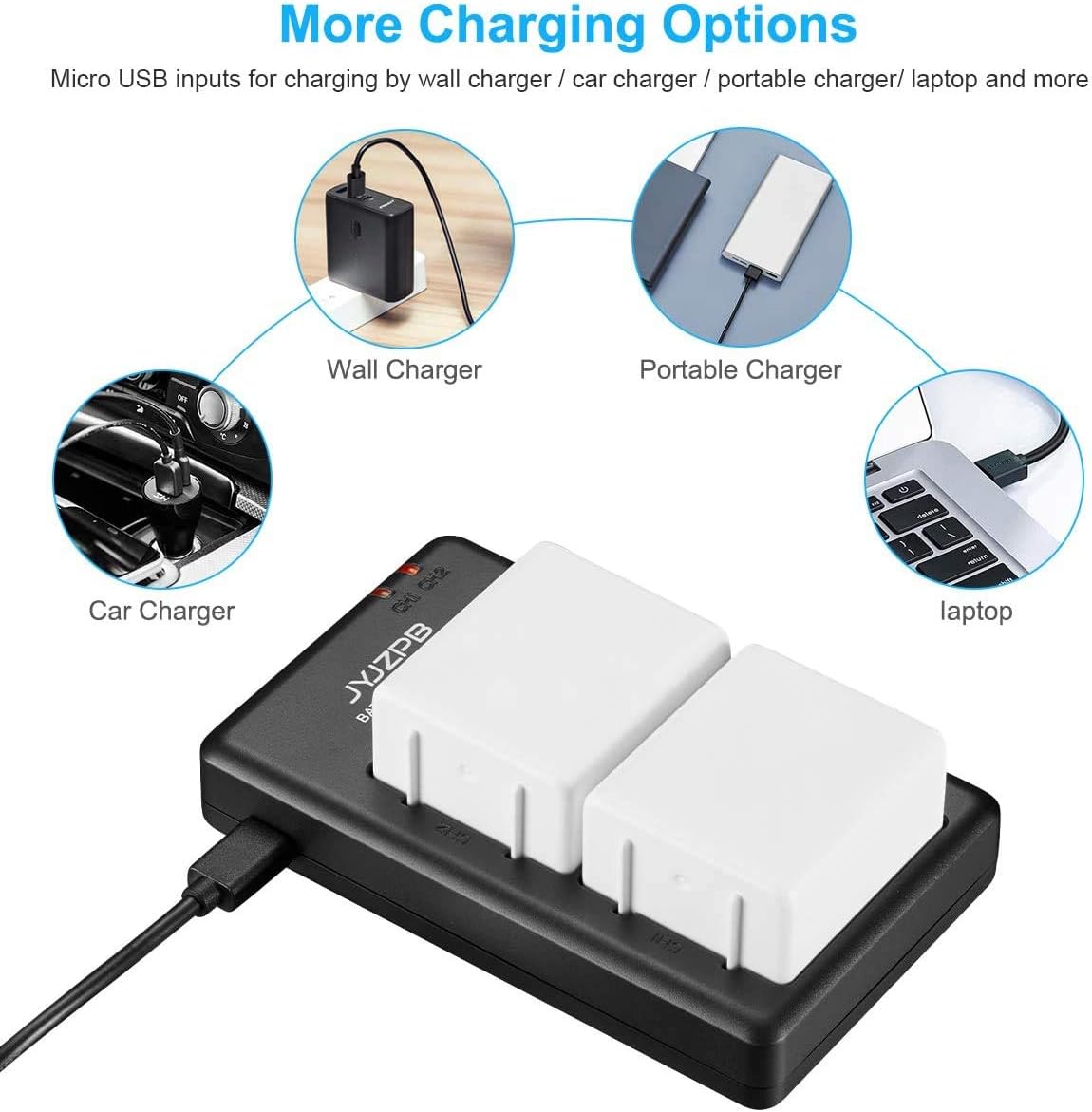 2 Packs JYJZPB Replacement Camera Batteries for Arlo Ultra, Ultra 2, Arlo Pro 3 and Pro 4 Camera VMC4040P with Dual Battery Charger