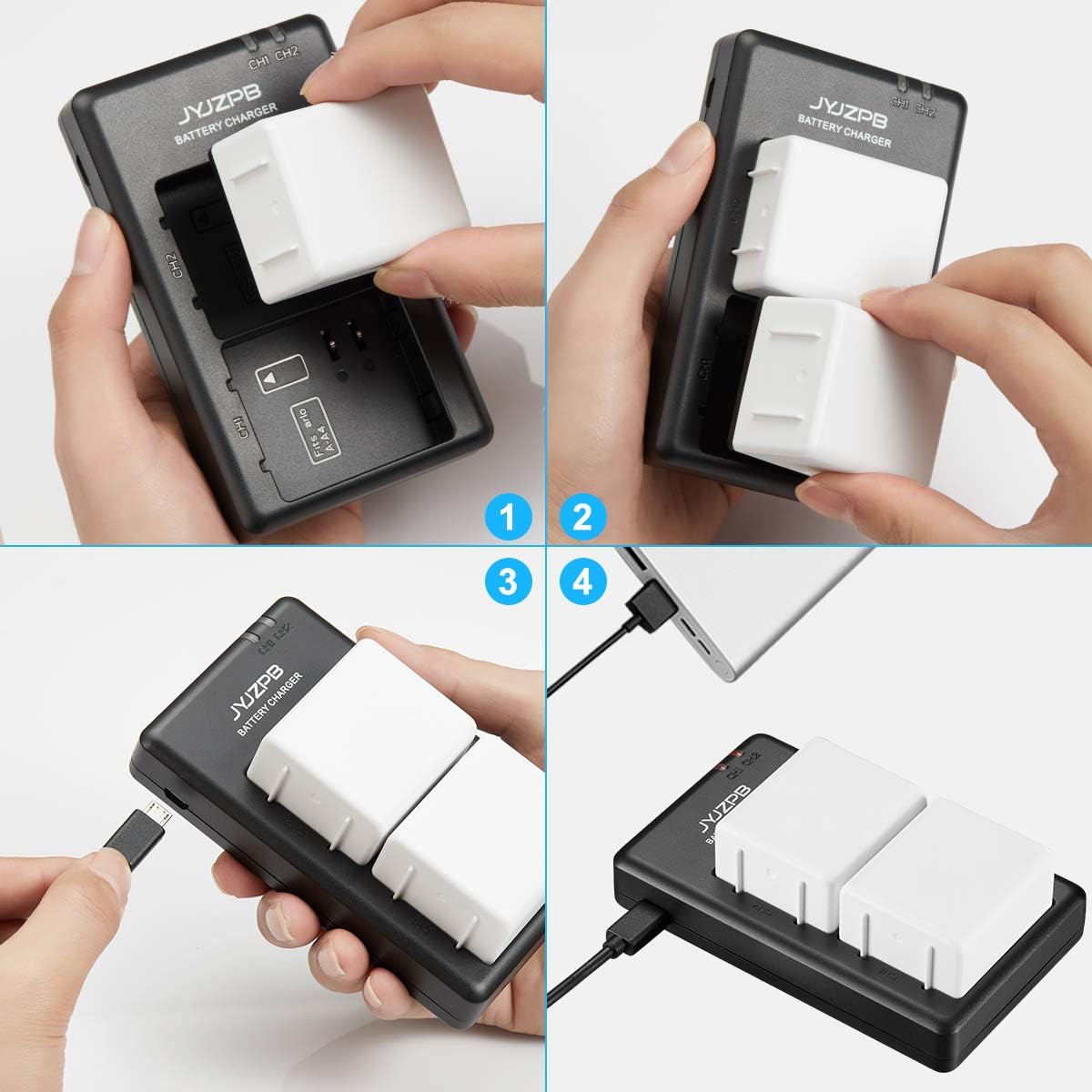 2 Packs JYJZPB Replacement Camera Batteries for Arlo Ultra, Ultra 2, Arlo Pro 3 and Pro 4 Camera VMC4040P with Dual Battery Charger