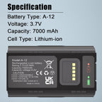 JYJZPB Upgraded Rechargeable for Arlo Doorbell Battery VMA2400 Compatible for Arlo Wire-Free Video Doorbell Battery AVD2001 AVD2001B A-12 7000mAh with Micro Input Port