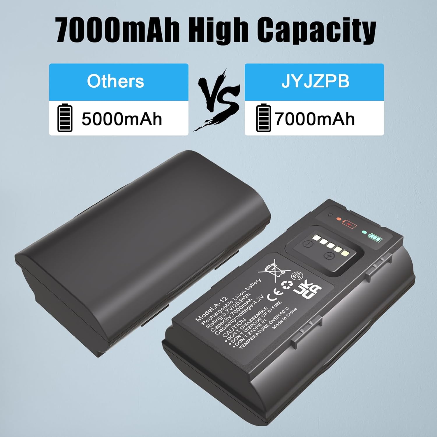 JYJZPB Upgraded Rechargeable for Arlo Doorbell Battery VMA2400 Compatible for Arlo Wire-Free Video Doorbell Battery AVD2001 AVD2001B A-12 7000mAh with Micro Input Port