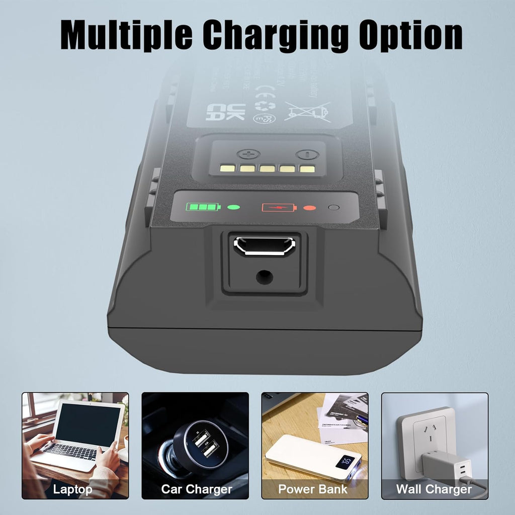 JYJZPB Upgraded Rechargeable for Arlo Doorbell Battery VMA2400 Compatible for Arlo Wire-Free Video Doorbell Battery AVD2001 AVD2001B A-12 7000mAh with Micro Input Port