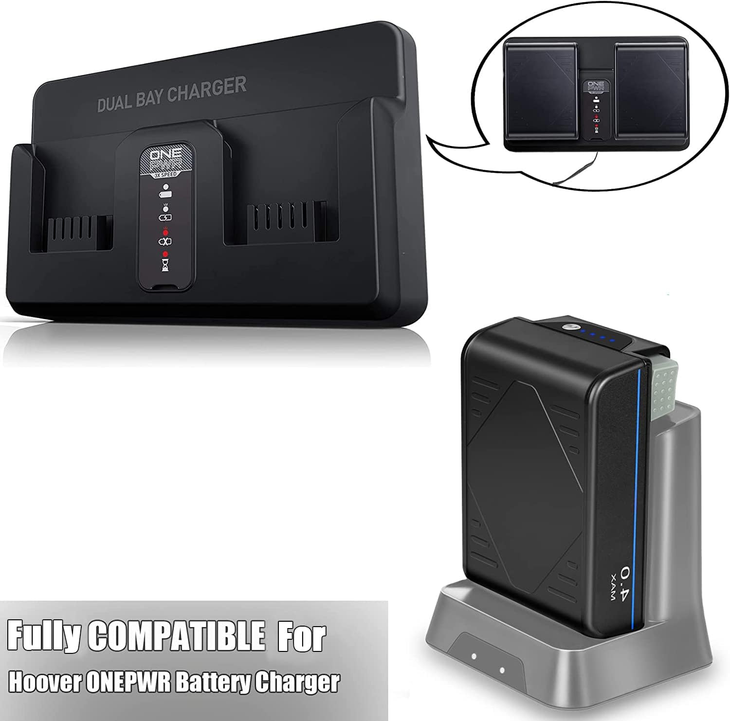 JYJZPB Upgraded 4.0Ah Replacement Battery for Hoover ONEPWR Battery Compatible for Hoover ONEPWR Battery Charger and BH25040 BH15030 BH15030PC2 Hoover ONEPWR Vacuum Cleaner