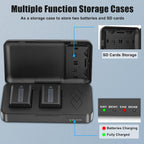 JYJZPB NP-FW50 Replacement Camera Battery Charger Set Dual Channel Compatible for Sony Alpha A6000 A6400 A6500 A6300 A6100 ZV-E10 A7 A7II A7RII A7SII A7S A7S2 A7R A7R2 A5100