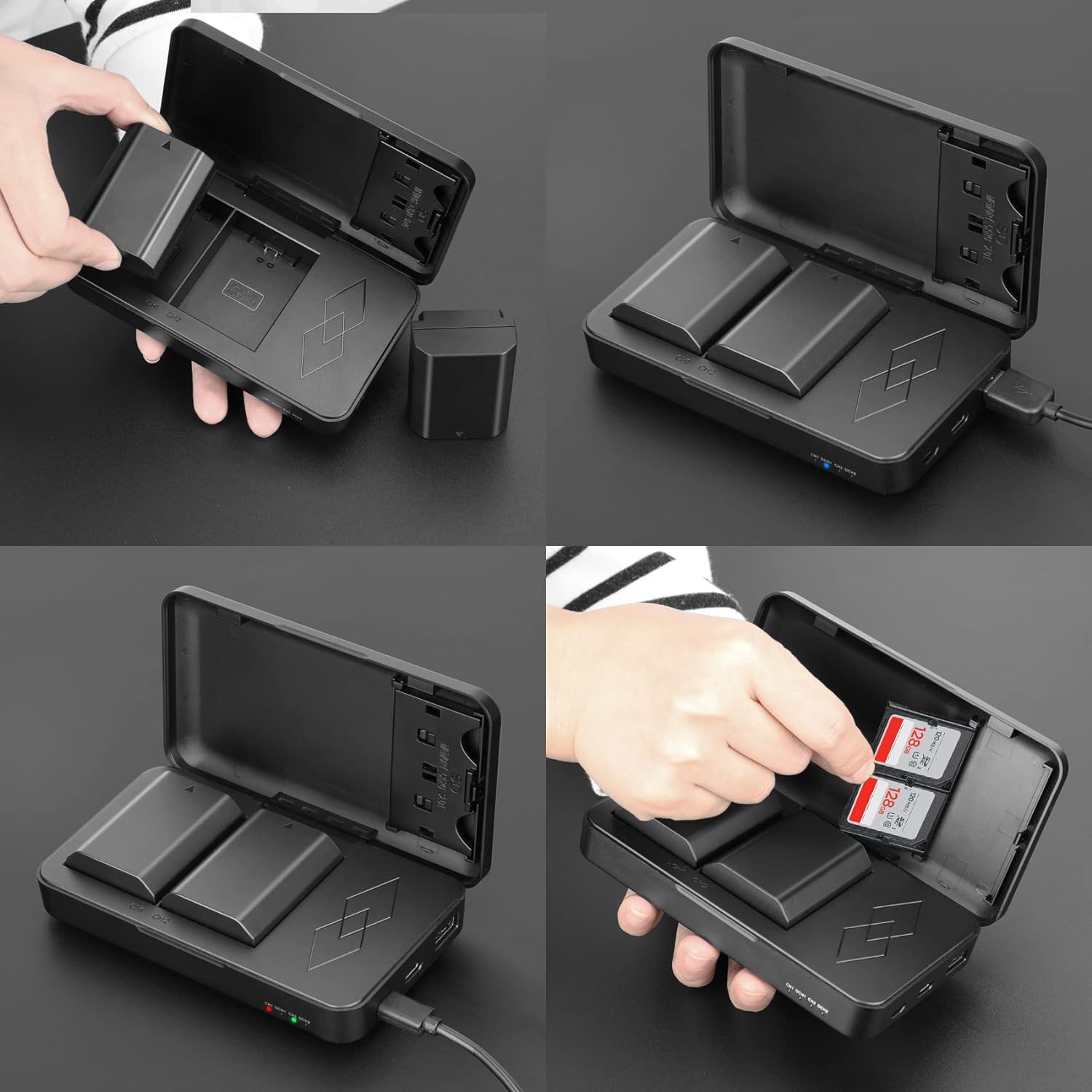 2 Packs JYJZPB NP-FZ100 Camera Battery Replacement and A7iii Battery Charger for Sony A7 III, Sony Alpha A7R III, A7R IV, A9, A6600, Alpha 9S, A7R3 A7S III, A7R III Battery