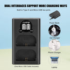 2-Packs JYJZPB LP-E6N Rechargeable Camera Battery and Dual Battery Charger for Canon EOS R5, 5D Mark II, III, 5DS, 5DS R, 6D, 60D, 6D Mark II, 7D, 7D Mark II,70D, 80D, XC10, XC15, BMPCC 4K, BMPCC 6K