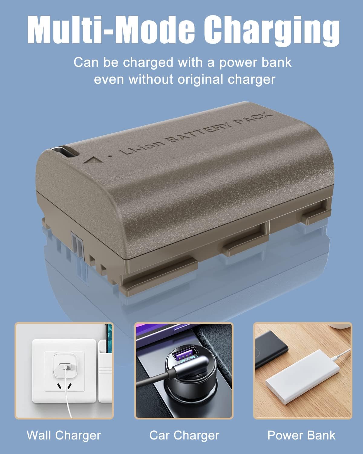 2 Packs JYJZPB LP-E6N LP-E6 Replacement Camera Battery for Canon 60D, 70D, 80D, 90D, EOS 5D Mark II/III/IV, EOS 5DS, 5DS, 6D, 7D, 7D Mark II, 7D EOS R, R5, R6 Digital Camera