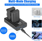 2 Packs JYJZPB Dual Bay Battery Charger of LP-E6NH High Capacity Cameras Batteries for Canon EOS R R5 R6 EOS R6 II EOS R7 90D 60D 70D 80D EOS 6D II EOS 7D
