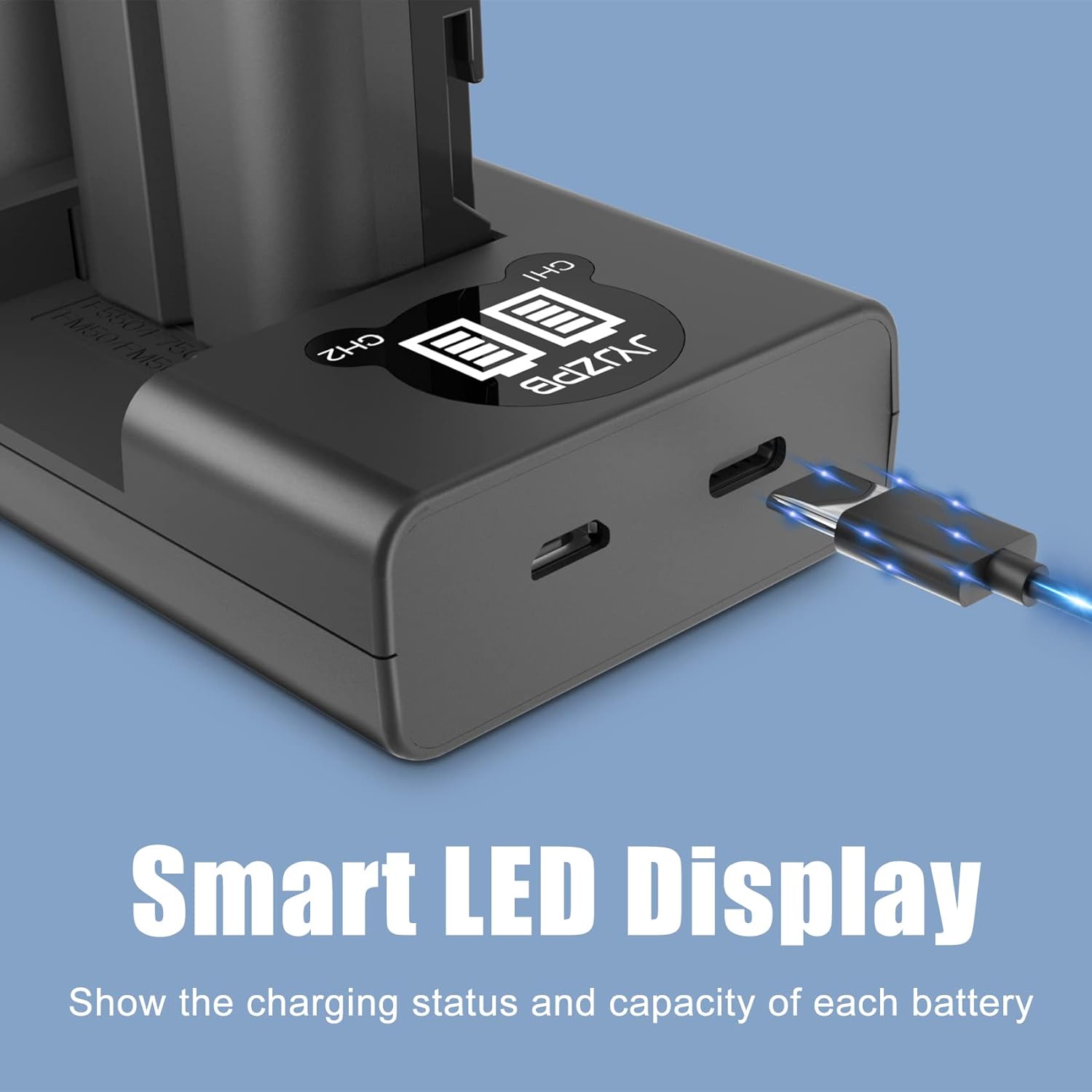 2 Packs JYJZPB NP-F550 Replacement Camera Batteries and Dual USB Charger Set Compatible for Sony NP-F970 NP-F750 NP-F550 NP-F770 NP-F930 NP-F950 NP-F960 Battery and Sony CCD-SC55, TR516, TR716, TR818, TR910, TR917