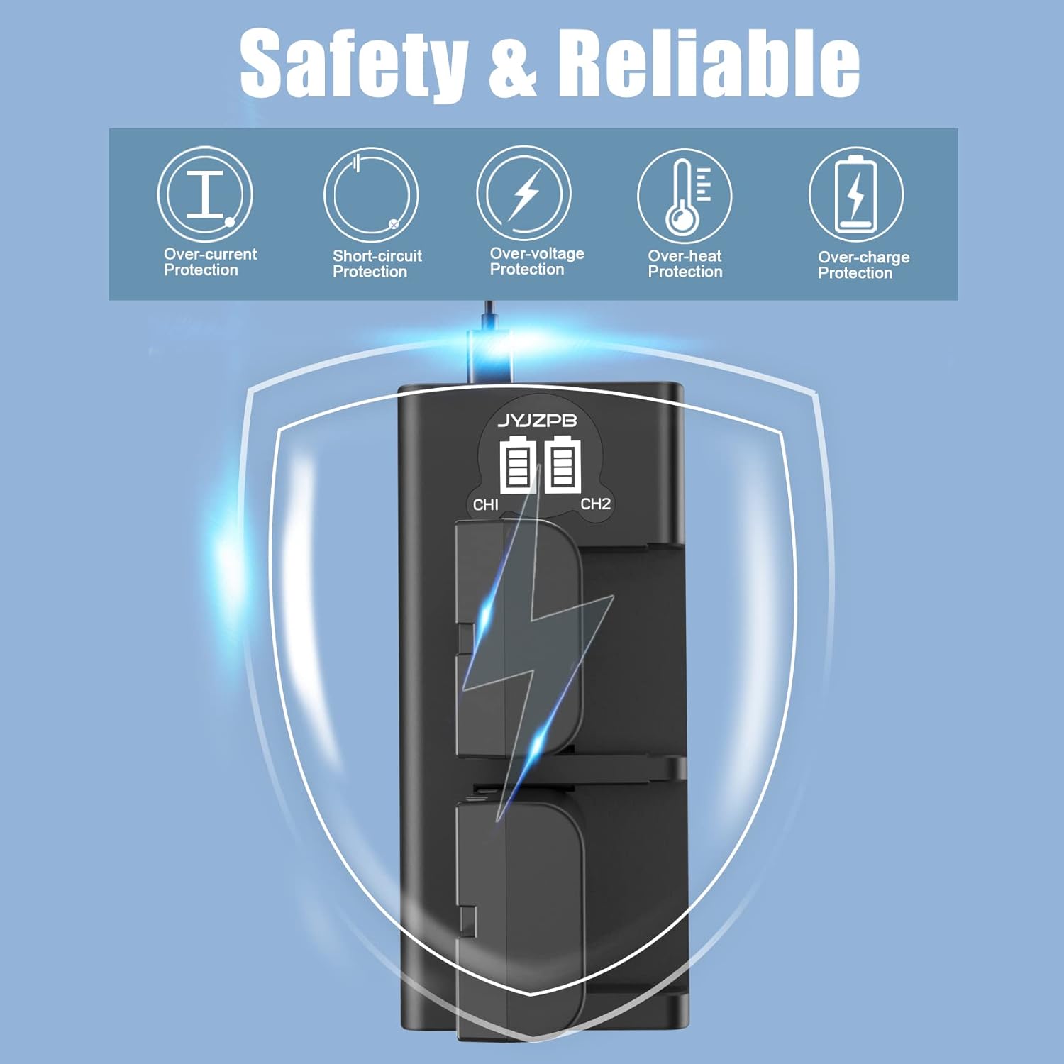 2 Packs JYJZPB NP-F550 Replacement Camera Batteries and Dual USB Charger Set Compatible for Sony NP-F970 NP-F750 NP-F550 NP-F770 NP-F930 NP-F950 NP-F960 Battery and Sony CCD-SC55, TR516, TR716, TR818, TR910, TR917