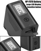 2 Packs JYJZPB NP-F970 Replace Camera Battery for Sony NP-F970 NP-F960 NP-F950 NP-F930 NP-F550 NP-F530 NP-F570 Battery and Sony Handycams