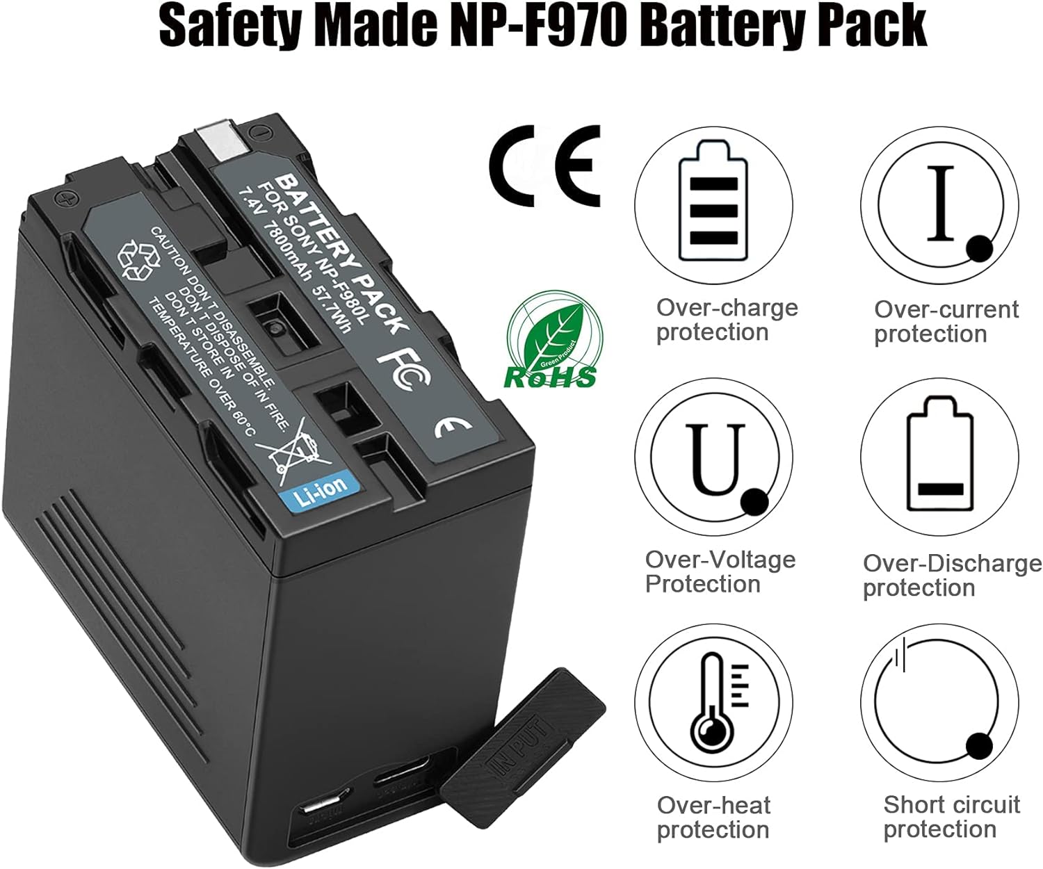 2 Packs JYJZPB NP-F970 Replace Camera Battery for Sony NP-F970 NP-F960 NP-F950 NP-F930 NP-F550 NP-F530 NP-F570 Battery and Sony Handycams