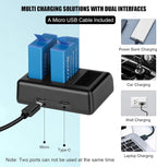 2 Packs JYJZPB Enduro Batteries for GoPro Hero 11, Hero 10, GoPro Hero 9 Black, 3-Channel Quick Battery Charger Station for Hero 11, Hero 10/ Hero 9 GoPro Enduro Battery
