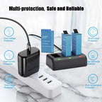 3-Packs JYJZPB MAX Replacement Battery 3-Channel Battery Charger for GoPro MAX 360 (Fully Compatible for Original GoPro MAX)
