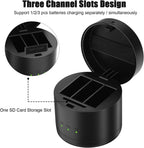JYJZPB Hero 8/7/6/5/2018 Battery Charger with Three Slots fit for GoPro Hero 8 Battery Hero 7 Black Hero 6 Black Hero 5 Black Hero 2018 Battery(Battery Not Include)