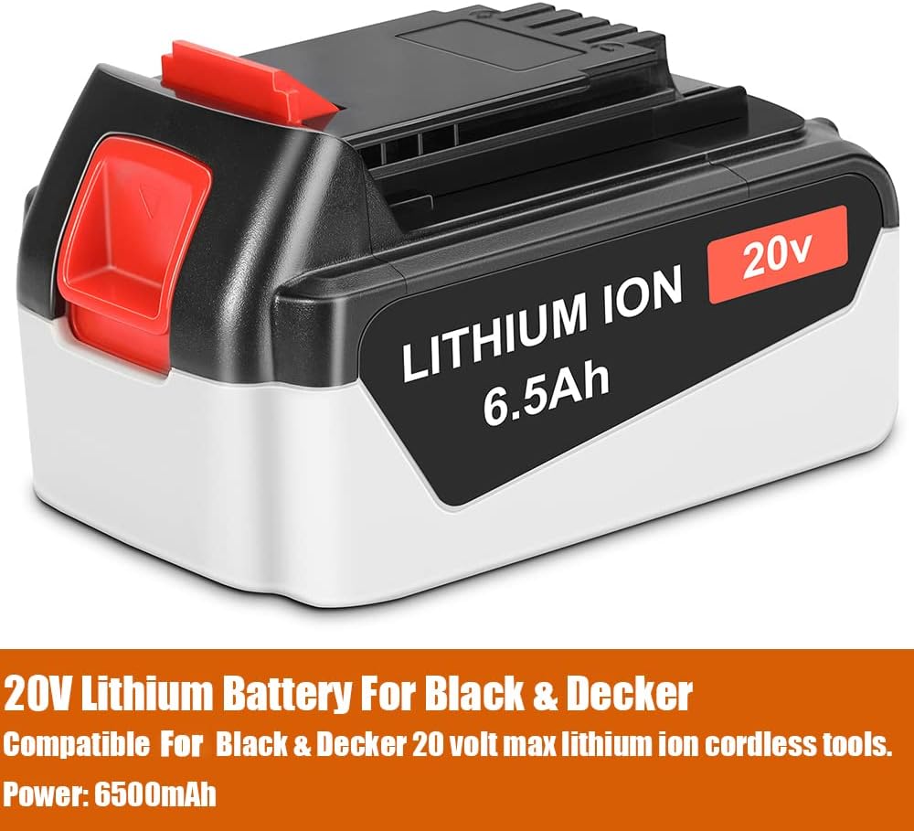 JYJZPB 6.5Ah Battery LB2X4020 Compatible for Black and Decker 20V Lithium Battery LB20 LBX20 LBX4020 MAX Cordless Tools