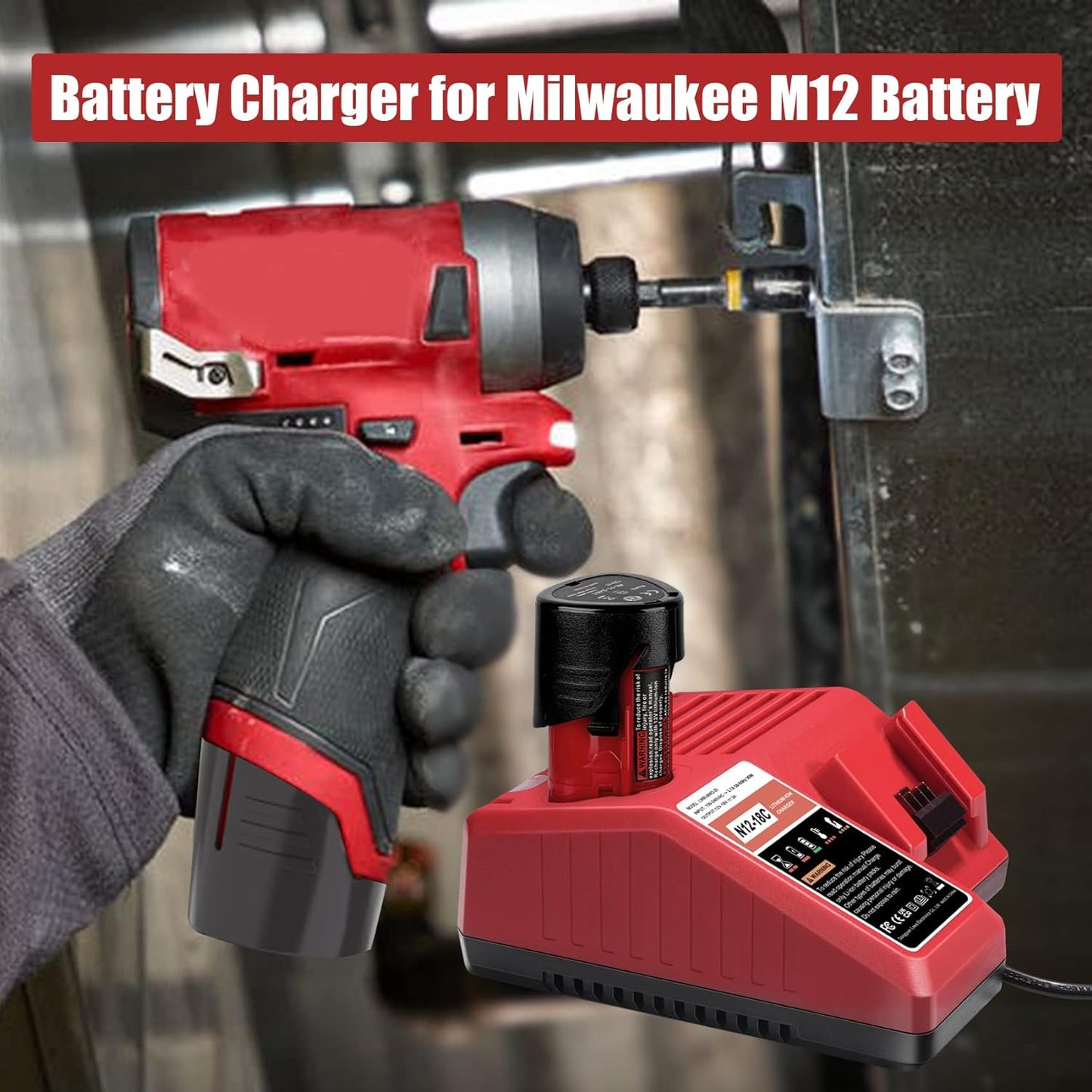 JYJZPB Multi Voltage Battery Charger for Milwaukee 48-59-1812 M12 & M18 Battery 48-11-1850 48-11-1840 48-11-1815 48-11-1828