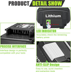 JYJZPB 6.0Ah 40V Cordless Power Tools Battery for Ryobi Battery Replacement OP4040 OP4026 OP4030 OP4050 OP4060A