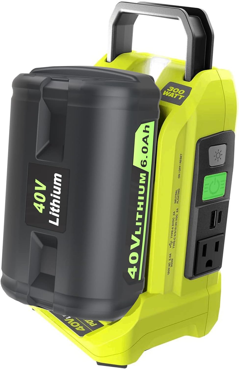 JYJZPB 6.0Ah 40V Cordless Power Tools Battery for Ryobi Battery Replacement OP4040 OP4026 OP4030 OP4050 OP4060A