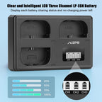 3 Packs JYJZPB LP-E6 LP-E6N Camera Battery Compatible for Canon EOS 5D Mark II III, 5DS R Rechargeable Battery Charger Triple Slot for Canon EOS 80D, 90D, 60D, 70D, 5DS R, 6D, 7D