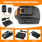 2 Packs JYJZPB 5.5Ah Replacement for Worx Cordless Tools Battery 20V Compatible for Worx Battery WA3525 WA3520 WA3575 WA3578 WG890 WG891 WG151s