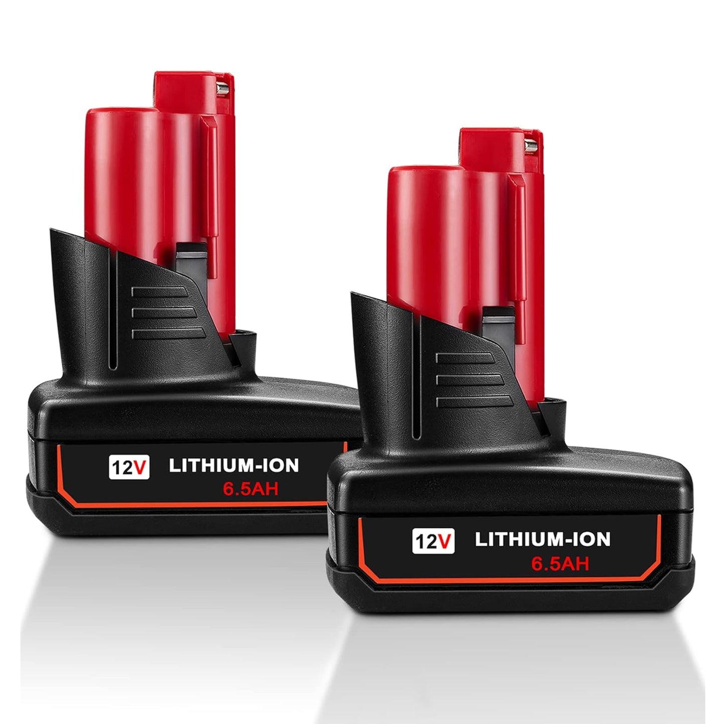 2 Packs JYJZPB 6.5Ah 12V Lithium Cordless Tools Battery Compatible for Milwaukee M12 Battery 48-11-2401 48-11-2412 48-11-2411 48-11-2420 48-11-2410