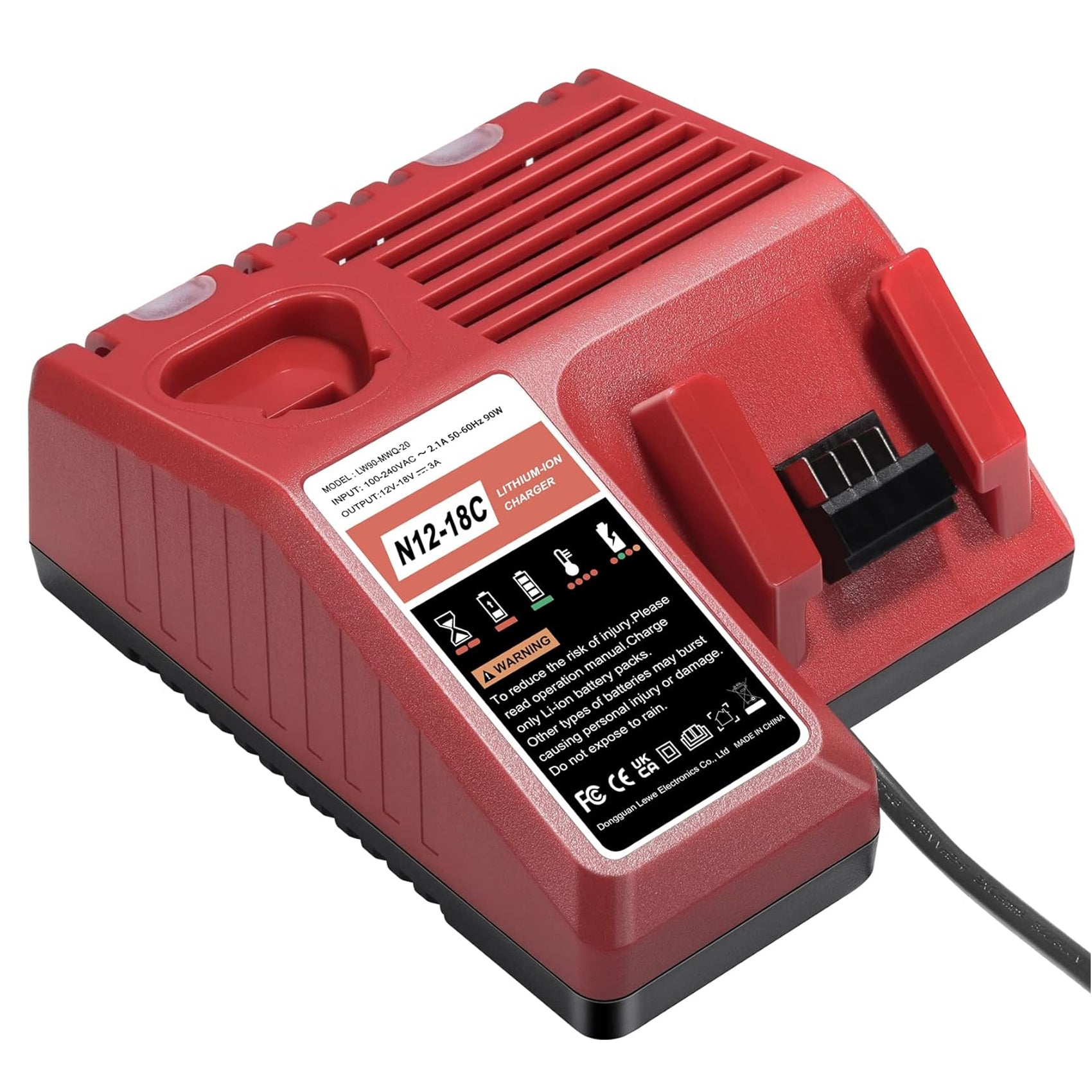 JYJZPB Multi Voltage Battery Charger for Milwaukee 48-59-1812 M12 & M18 Battery 48-11-1850 48-11-1840 48-11-1815 48-11-1828