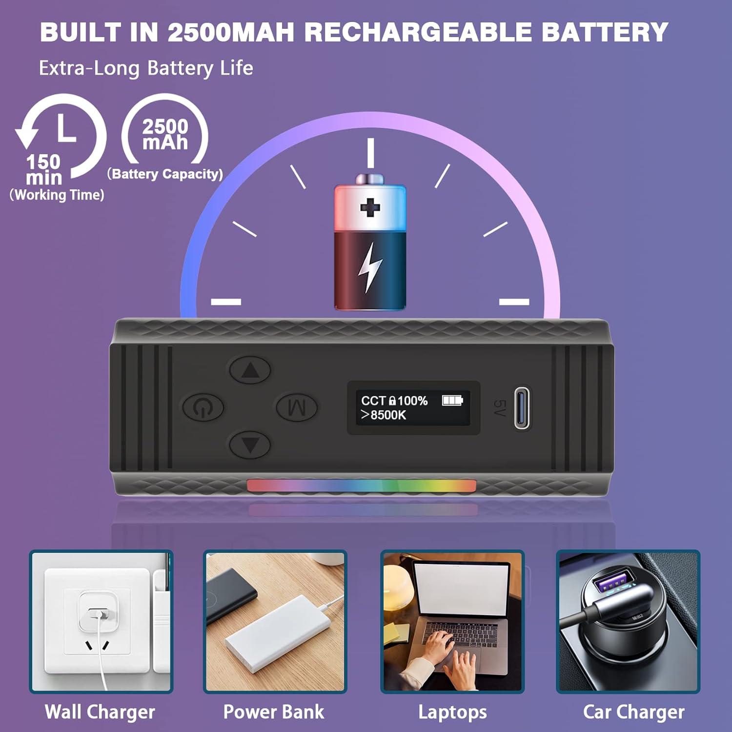 JYJZPB Magnetic Handheld RGB Stick Light Wand 360° Full RGB Light Mini LED Video Light Stick for Photography TikTok YouTube Vlog