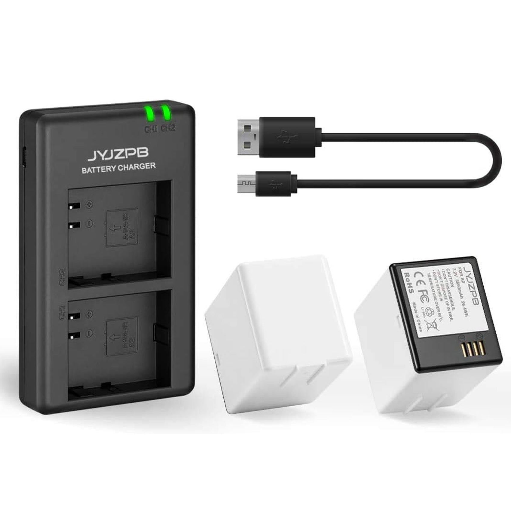 JYJZPB 7.2V 3660mAh Rechargeable Li-ion Camera Batteries for Arlo Go Dual Battery Charger Fit for Arlo Go Battery