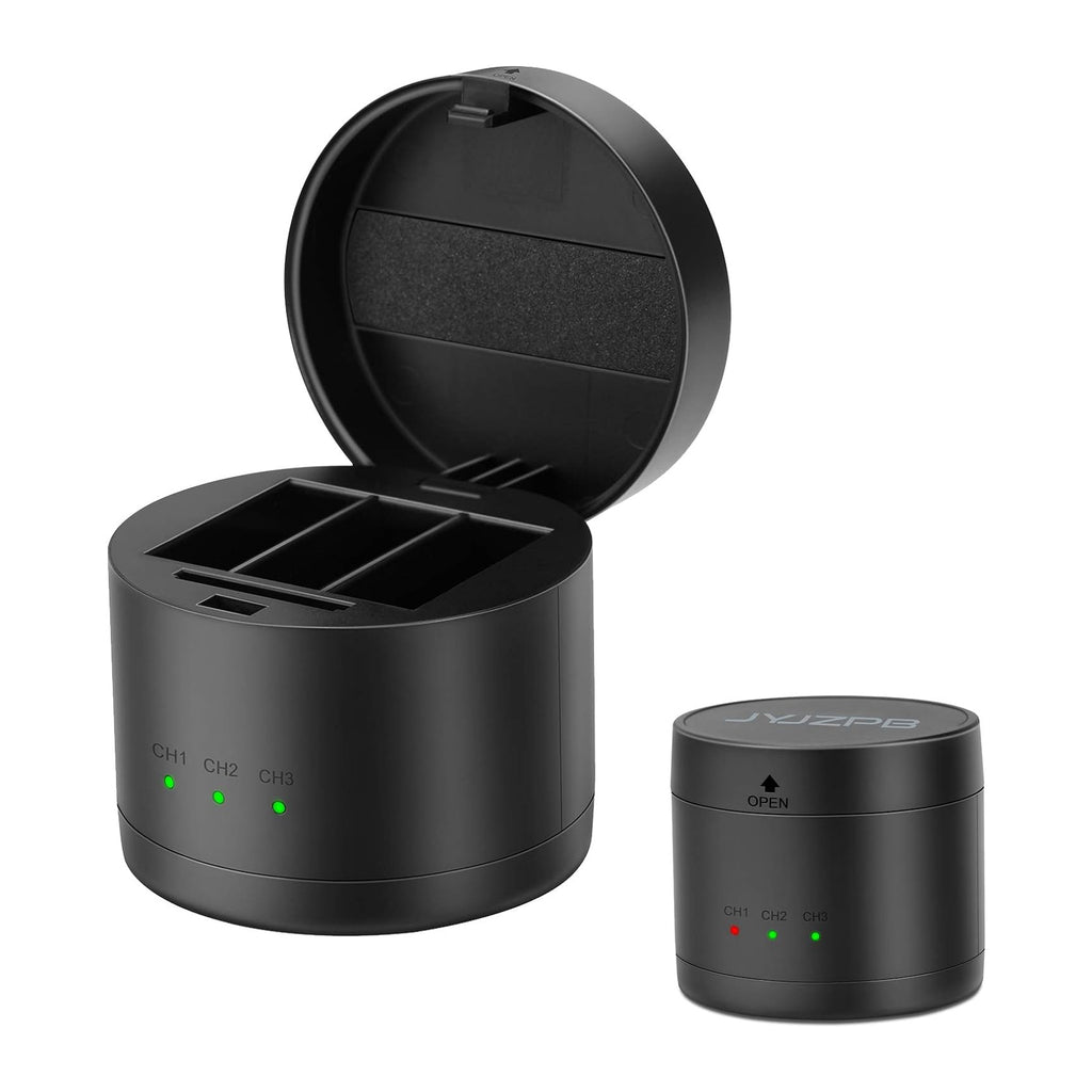 JYJZPB Hero 8/7/6/5/2018 Battery Charger with Three Slots fit for GoPro Hero 8 Battery Hero 7 Black Hero 6 Black Hero 5 Black Hero 2018 Battery(Battery Not Include)