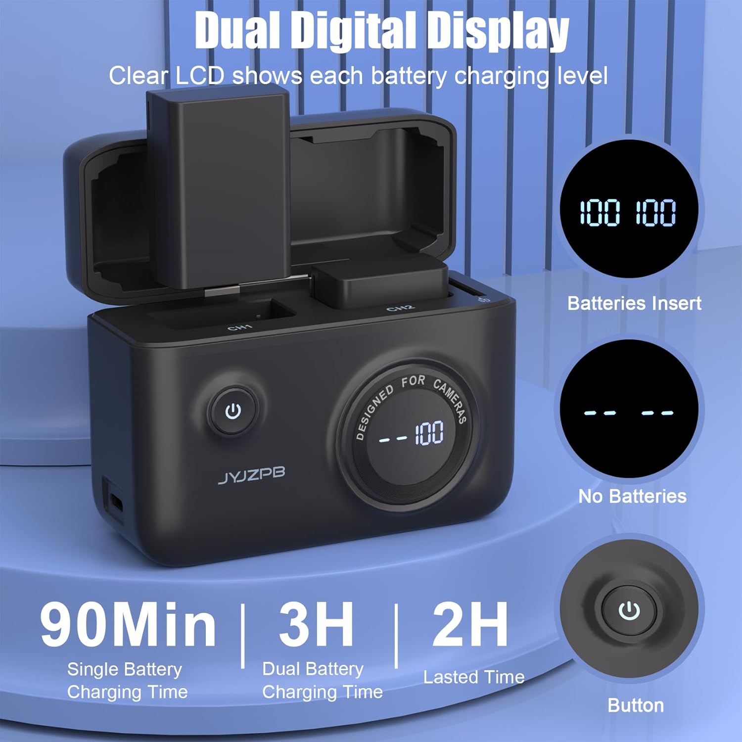 JYJZPB Upgrade EN-EL25 Battery for Nikon Z50, Z50, Z 50, ZFC Battery, for Nikon Z FC Charger Case, Compatible for Nikon MH-32 Charger, Replacement Battery for Nikon EN-EL25, ENEL25 EN-EL25A 1520mAh