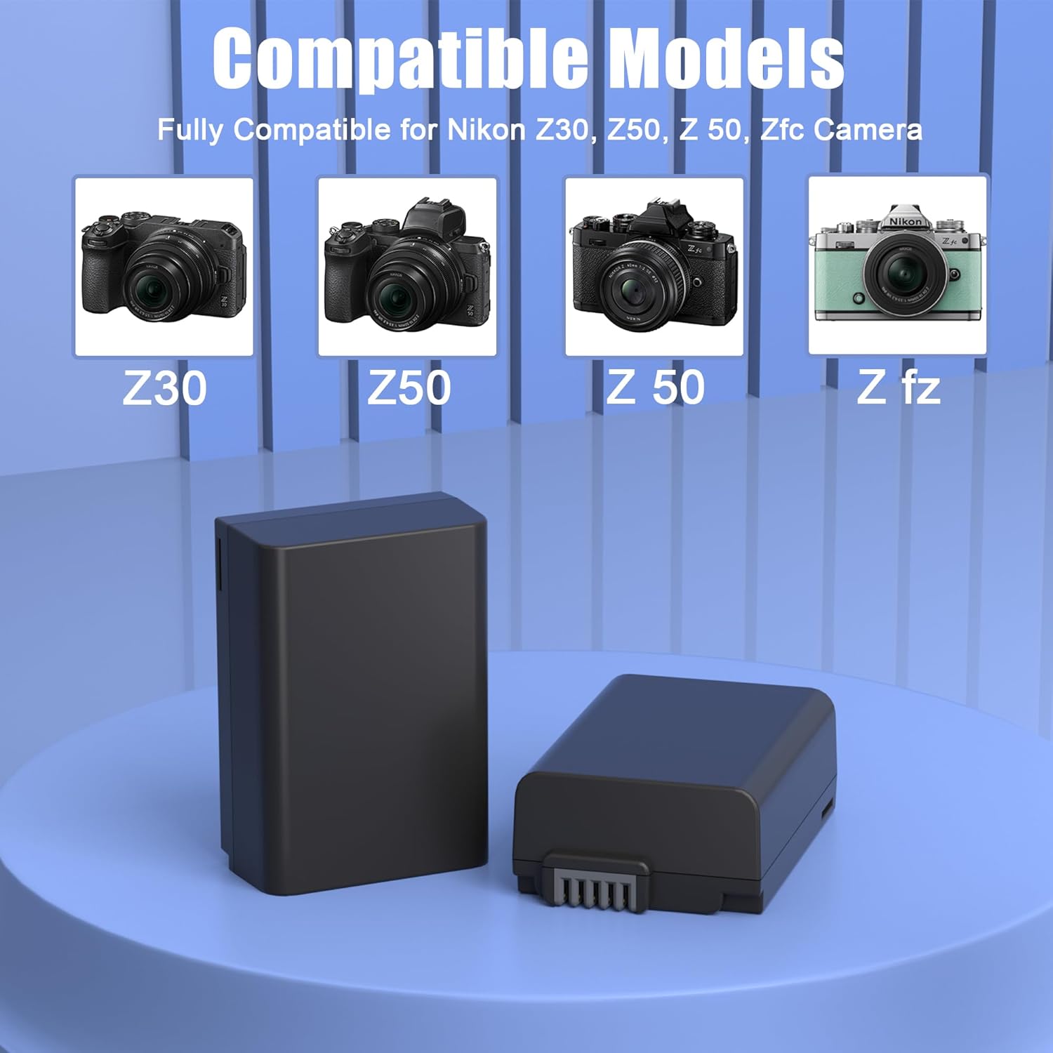JYJZPB Upgrade EN-EL25 Battery for Nikon Z50, Z50, Z 50, ZFC Battery, for Nikon Z FC Charger Case, Compatible for Nikon MH-32 Charger, Replacement Battery for Nikon EN-EL25, ENEL25 EN-EL25A 1520mAh