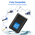JYJZPB 6.0Ah 40V Max Battery for Kobalt, High Capacity, KB245-06 KB540-06 KB2540C-06 KB440-03 KB440-06 KB640-03 KB240-06