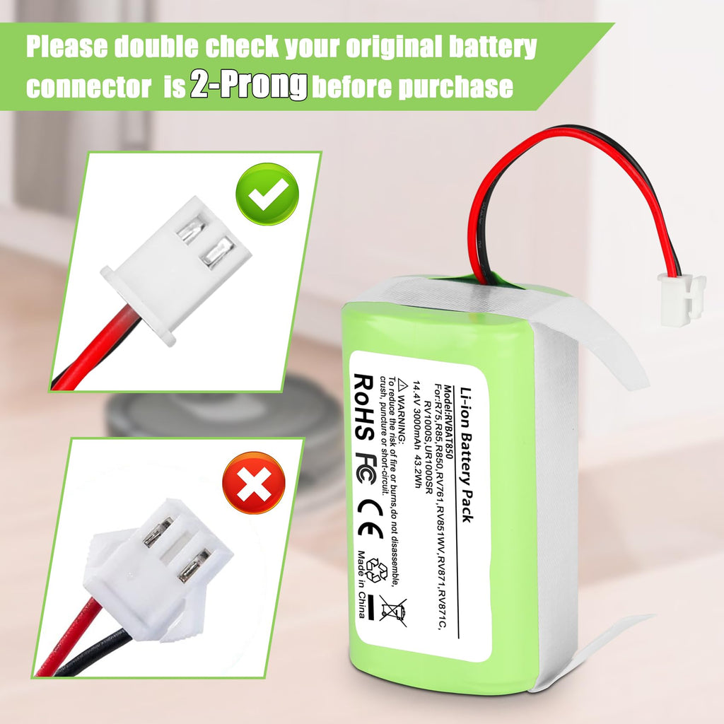 JYJZPB For Shark Vacuum Cleaner Battery 3.0Ah RVBAT850 Battery for Shark Ion Robot RV1001AE R75 R85 R761 RV850 RV1000S RV1000VL