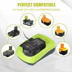 JYJZPB 2 Pack 3.5Ah For Ryobi 18V Battery and Charger Combo Compatible for Ryobi ONE+ Battery P102 P103 P104 P105 P107 P109 P117