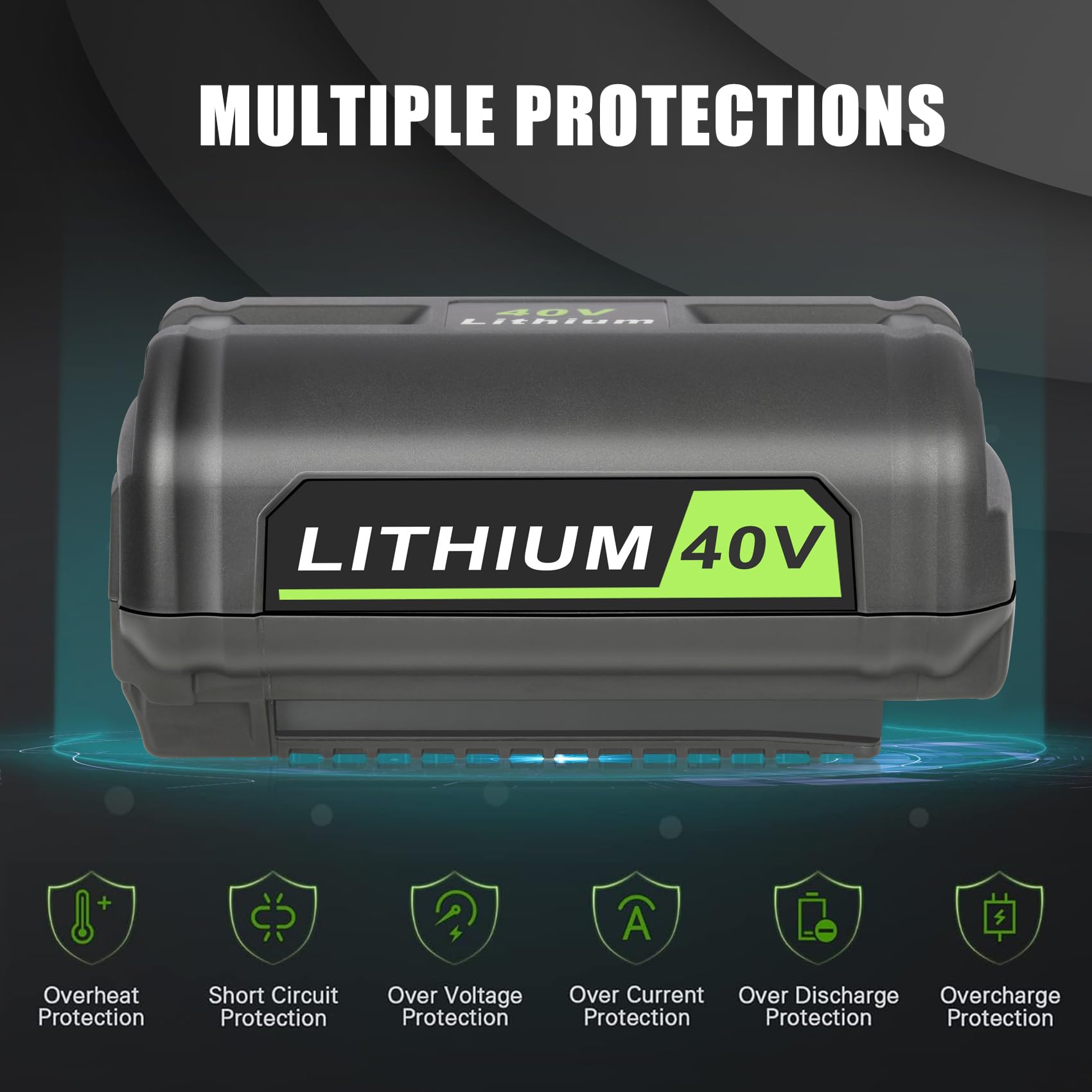 JYJZPB For Ryobi 6.0Ah 40V Li-ion Battery For OP40401 OP4050A OP4050 RY40502 RY40200 RY40400 Cordless Power Tools Rechargeable Battery