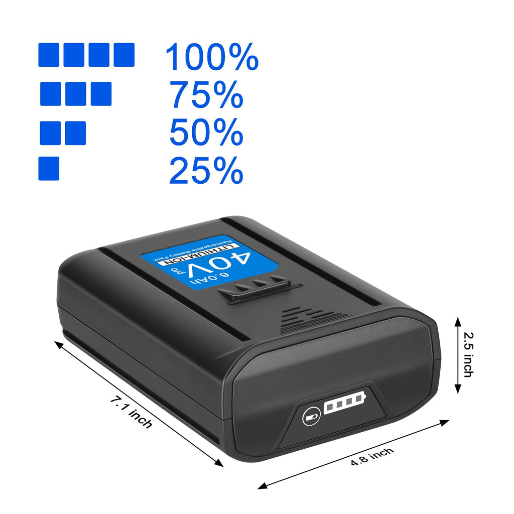 JYJZPB 6.0Ah 40V Max Battery for Kobalt, High Capacity, KB245-06 KB540-06 KB2540C-06 KB440-03 KB440-06 KB640-03 KB240-06